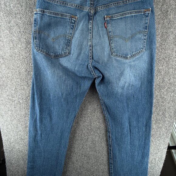 Levis 501 93 Straight Jeans Button Fly Classic Blue Denim Men Cotton ACTL 32X29 - Picture 10 of 16